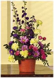 Spring Table Arrangement with carnations and roses