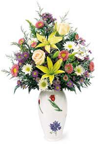 ceramic vase with delicate flowers
