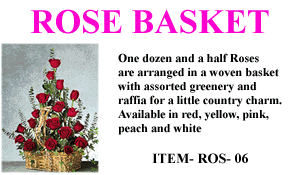 red roses arranged in a wicker basket