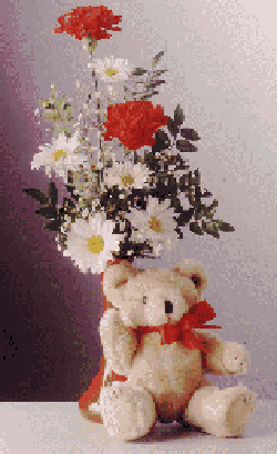 Bud Vase with Teddy Bear