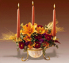 rall  arrangement with autumn flowers and candlesticks